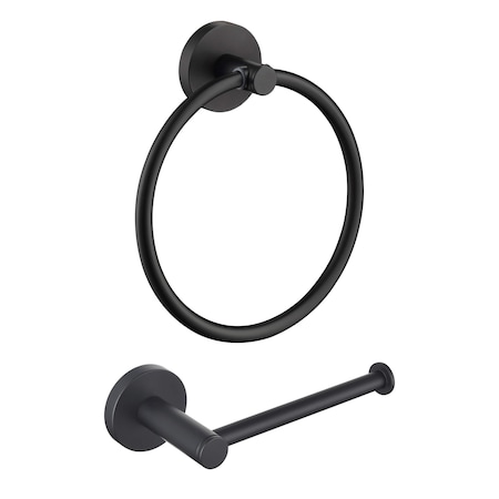 Kibi Circular 2-Piece Bathroom Hardware Set C-KBA14-2MB-2